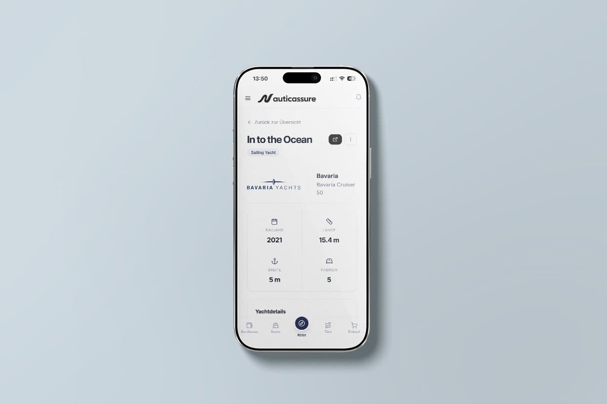 Screenshot: Bootsverwaltung in der NauticAssure App